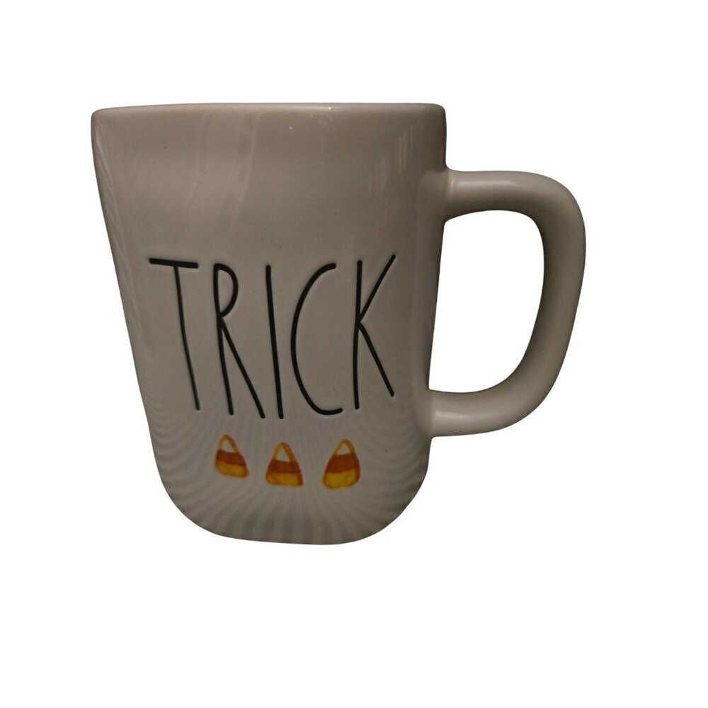 Rae Dunn Halloween Trick Candy Corn Icon Coffee Mug Orange Interior
